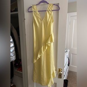 Yellow silky dress